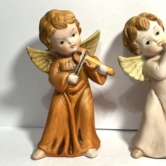 Vintage Christmas Homco Angel Figurines Playing Musical Instruments - Picture 2 of 13